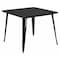 Flash Furniture Square 35.5" W, 35.5" L, 29.75" H, Galvanized Steel, Rubber Top, Black CH-51050-29-BK-GG - alternate 1