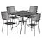 Flash Furniture 35.5" Square Black Steel Table w/ 4 Chairs CO-35SQ-02CHR4-BK-GG - alternate 1