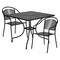 Flash Furniture 35.5" Square Black Steel Table w/ 2 Chairs CO-35SQ-03CHR2-BK-GG - alternate 1