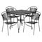 Flash Furniture 35.5" Square Black Steel Table w/ 4 Chairs CO-35SQ-03CHR4-BK-GG - alternate 1