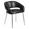 Flash Furniture Fusion Side Reception Chair, Black Back, 23-1/2 in W 21-3/4" L 28-3/4" H, Leather Seat CH-162731-BK-GG - alternate 1