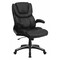 Flash Furniture Contemporary Chair Black High Back Exec Chair, Fixed Arms, 17-1/2" to 21" Height, Leather, Black BT-9896H-GG - alternate 1