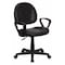 Flash Furniture Leather Task Chair, 17-1/2" to 22-1/2", Loop Arms, Black BT-688-BK-A-GG - alternate 1
