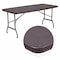 Flash Furniture Rectangle Brn Rattan 30X96 Fold Table, 32.5" W, 67.5" L, 28.75" H, Plastic Top, Brown DAD-YCZ-172-GG - alternate 1