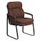 Flash Furniture Contemporary Executive Side Reception Chair, Brown Back, 24 in W 26" L 36" H, Curved Padded GO-1156-BN-GG - alternate 1