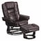 Flash Furniture Brown LeatherSoft Recliner & Ottoman w/ Wood Base BT-7818-BN-GG - alternate 1