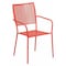 Flash Furniture Coral Steel Patio Arm Chair with Square Back CO-2-RED-GG - alternate 1