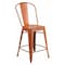 Flash Furniture Distressed Orange Metal Stool, Material: Rubber ET-3534-24-OR-GG - alternate 1
