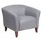 Flash Furniture Hercules Imperial Chair, Wood Back, 33-1/2 in W 31" L 29" H, Sloping, Leather Seat 111-1-GY-GG - alternate 1