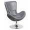 Flash Furniture Egg Side Reception Chair, Gray LeatherSoft Seat, Gray Back, 30 W 30" L 38 H, Integrated Curved CH-162430-GY-LEA-GG - alternate 1