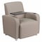 Flash Furniture Contemporary Guest Chair, Gray Seat, Gray Back, 27 in W 27" L 35" H, Raised Tablet, Leather Seat BT-8217-GV-GG - alternate 1