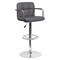 Flash Furniture Gray Quilted Vinyl Barstool, Adj Height CH-102029-GY-GG - alternate 1