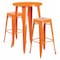 Flash Furniture Round 24" W, 24" L, 41" H, Metal, Orange CH-51080BH-2-30SQST-OR-GG - alternate 1