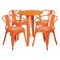 Flash Furniture Round 24" W, 24" L, 29" H, Metal, Orange CH-51080TH-4-18ARM-OR-GG - alternate 1