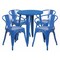 Flash Furniture Round 24" W, 24" L, 29" H, Metal, Blue CH-51080TH-4-18ARM-BL-GG - alternate 1