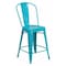 Flash Furniture Teal Metal Outdoor Stool, 24", Color: Blue ET-3534-24-CB-GG - alternate 1