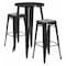 Flash Furniture Round 24" W, 24" L, 41" H, Metal, Black CH-51080BH-2-30SQST-BK-GG - alternate 1