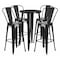 Flash Furniture Round 24" W, 24" L, 41" H, Metal, Black CH-51080BH-4-30CAFE-BK-GG - alternate 1