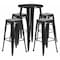 Flash Furniture Round 24" W, 24" L, 41" H, Metal, Black CH-51080BH-4-30SQST-BK-GG - alternate 1