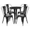 Flash Furniture Round 24" W, 24" L, 29" H, Metal, Black CH-51080TH-4-18CAFE-BK-GG - alternate 1