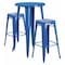 Flash Furniture Round 24" W, 24" L, 41" H, Metal, Blue CH-51080BH-2-30SQST-BL-GG - alternate 1