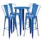 Flash Furniture Round 24" W, 24" L, 41" H, Metal, Blue CH-51080BH-4-30CAFE-BL-GG - alternate 1