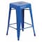 Flash Furniture 24" High No Back Blue Metal Counter Height Stool CH-31320-24-BL-GG - alternate 1