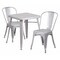 Flash Furniture Square 27.75" W, 27.75" L, 29" H, Metal, Grey CH-31330-2-30-SIL-GG - alternate 1