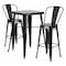 Flash Furniture Square 27.75" W, 27.75" L, 40" H, Metal, Black CH-31330B-2-30GB-BK-GG - alternate 1