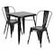 Flash Furniture Square 27.75" W, 27.75" L, 29" H, Metal, Black CH-31330-2-30-BK-GG - alternate 1