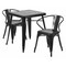 Flash Furniture Square 27.75" W, 27.75" L, 29" H, Metal, Black CH-31330-2-70-BK-GG - alternate 1