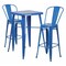 Flash Furniture Square 27.75" W, 27.75" L, 40" H, Metal, Blue CH-31330B-2-30GB-BL-GG - alternate 1