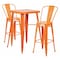 Flash Furniture Square 27.75" W, 27.75" L, 40" H, Metal, Orange CH-31330B-2-30GB-OR-GG - alternate 1