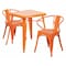 Flash Furniture Square 27.75" W, 27.75" L, 29" H, Metal, Orange CH-31330-2-70-OR-GG - alternate 1