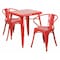 Flash Furniture Square 27.75" W, 27.75" L, 29" H, Metal, Red CH-31330-2-70-RED-GG - alternate 1