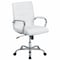 Flash Furniture Contemporary Chair White Mid-Back Exec Chair, Fixed Arms, 18-1/4" to 22-1/4" Height GO-2286M-WH-GG - alternate 1