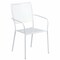 Flash Furniture White Steel Patio Arm Chair with Square Back CO-2-WH-GG - alternate 1