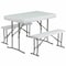 Flash Furniture Rectangle White Plastic Fold Table/Bench, 25.5" W, 41" L, 28.5" H, Plastic Top, White DAD-YCZ-103-GG - alternate 1