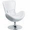 Flash Furniture Egg Side Reception Chair, White LeatherSoft Seat, 30 W 30" L 38 H, Integrated Curved CH-162430-WH-LEA-GG - alternate 1
