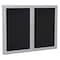 Ghent Enclosed Rubber Bulletin Board 36"x60", 2 Hinged Door, Black PA23660TR-BK - alternate 1