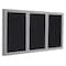 Ghent Enclosed Rubber Bulletin Board 48"x96", 3 Door PA34896TR-CF - alternate 1