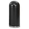 Safco 15 gal Round Trash Can, Black, None, Steel, Not Applicable 9639BL - alternate 1