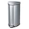 Safco 4 gal. Stainless Steel, Rigid Plastic Half-Round Wastebasket, Silver 9685SS - alternate 1