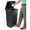 Safco 23 gal. Plastic Rectangular Trash Can, Black 9923BL - alternate 3