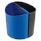 Safco Half-Round Recycling Receptacle, Black/Blue, Plastic, 13" Dia 9927BB - alternate 1