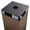 Safco Public Square 25 gal Recycling Lid, Flat Black, Steel, 1 Openings 15 in W/Dia 2988BL - alternate 1
