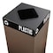 Safco Square Recycling Bin, Black, Steel, 1 Openings 2989BL - alternate 1