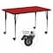 Flash Furniture Rectangle Actvt Table, Rect, Red, Lckng Cstrs, 30"x72", 30" W, 72" L, 30.37" H, Laminate, Red XU-A3072-REC-RED-T-A-CAS-GG - alternate 1