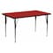 Flash Furniture Rectangle Activity Table, Chrome, Laminate, Particleboard, Steel, Red XU-A3072-REC-RED-T-A-GG - alternate 1