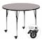Flash Furniture Round Actvity Table, Round, Gray, Lckng Cstrs, 42", Laminate, Grey XU-A42-RND-GY-H-A-CAS-GG - alternate 1